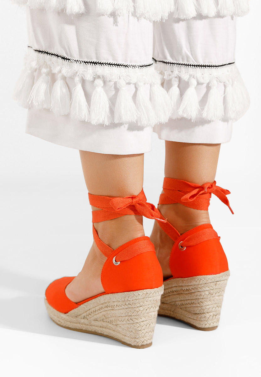 Oranžové sandály espadrilky Vilena