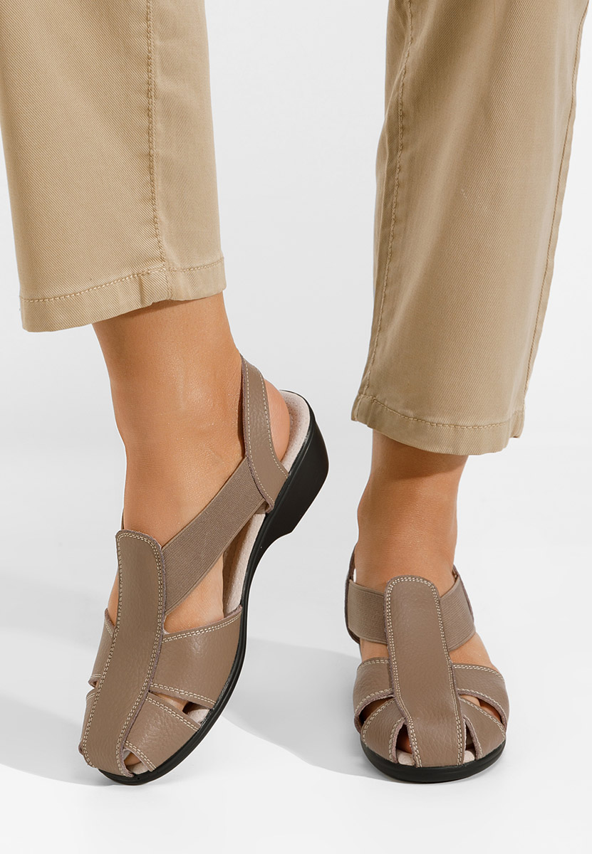 Khaki sandály na podpatku Melona V4
