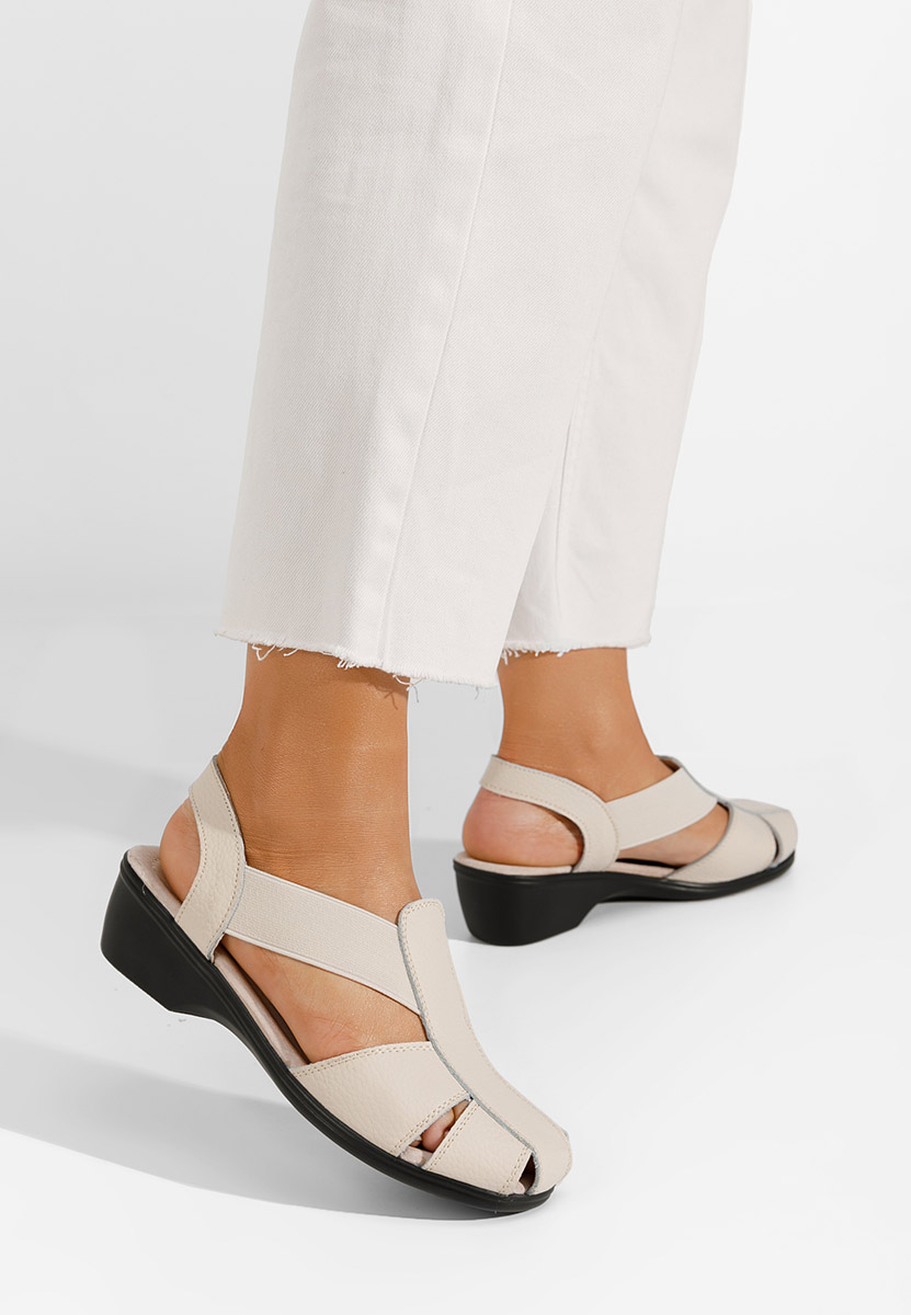 Béžové kožené sandály Melona V4