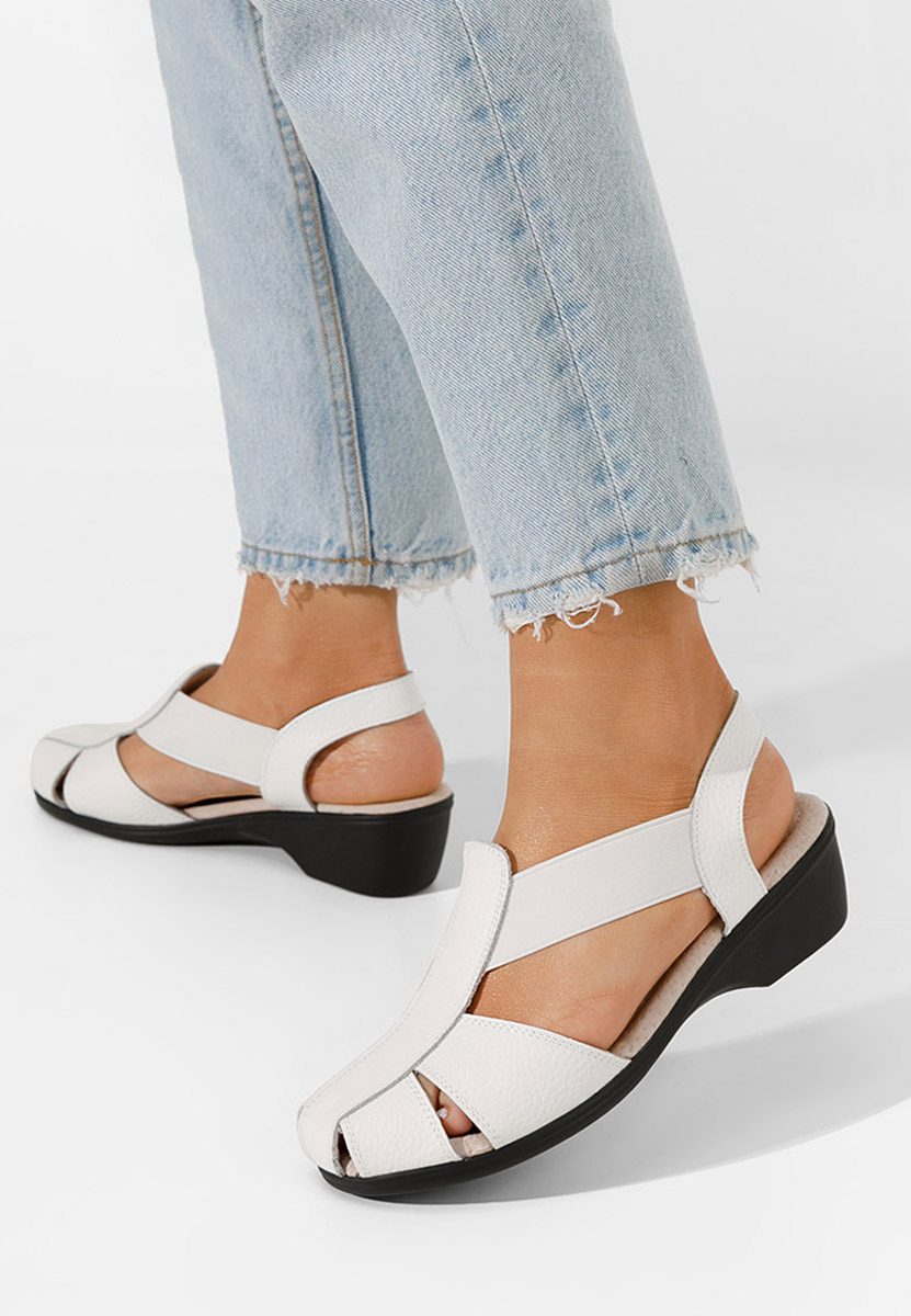 Bílé sandály na podpatku Melona V4