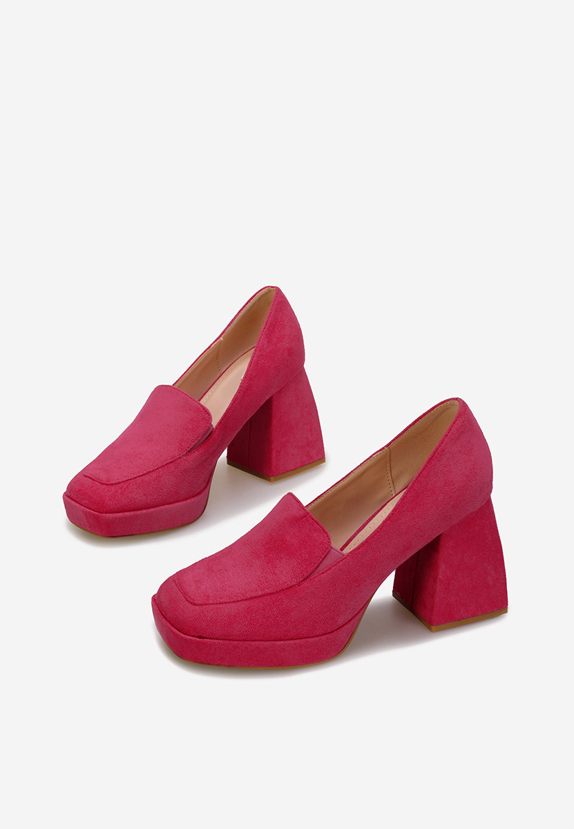 Ružové lodičky na hrubém podpatku Hoya