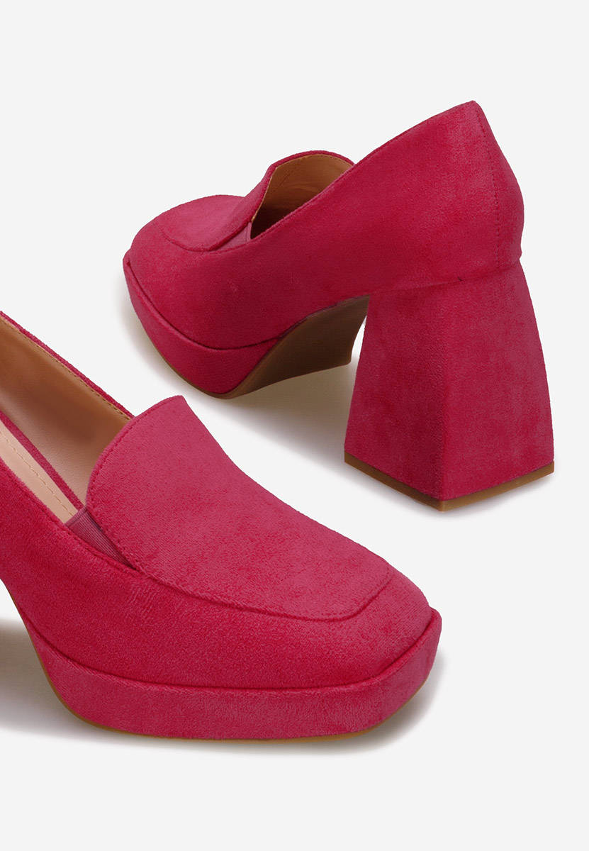 Ružové lodičky na hrubém podpatku Hoya