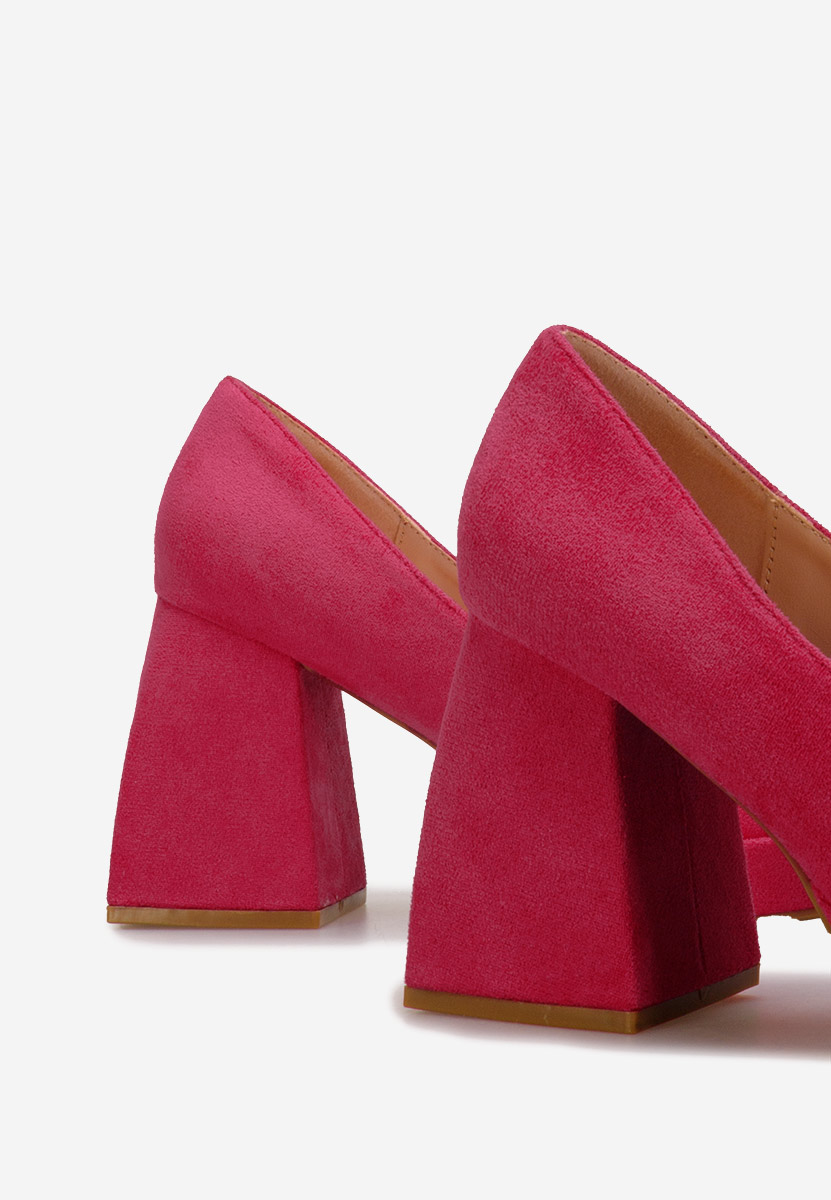 Ružové lodičky na hrubém podpatku Hoya