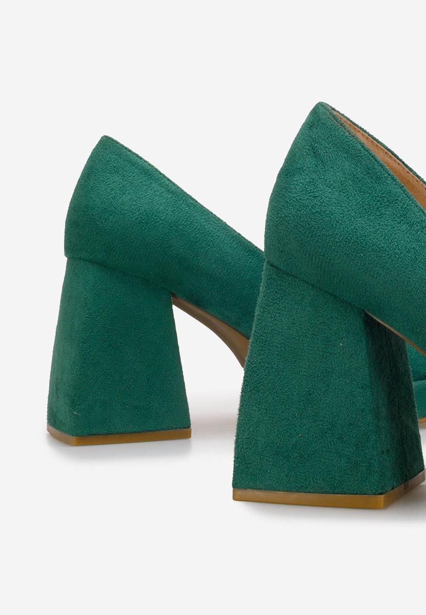 Zelené lodičky na hrubém podpatku Hoya