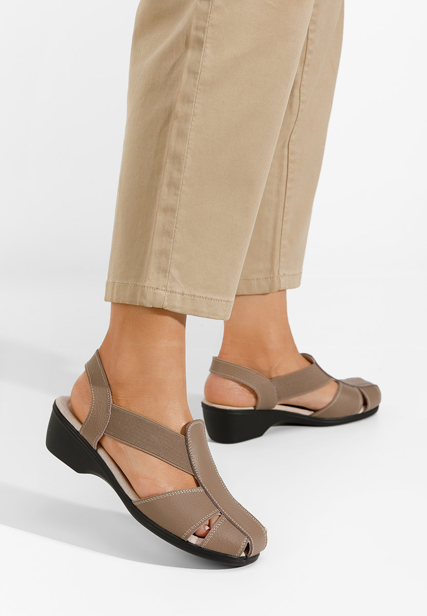 Khaki sandály na podpatku Melona V4