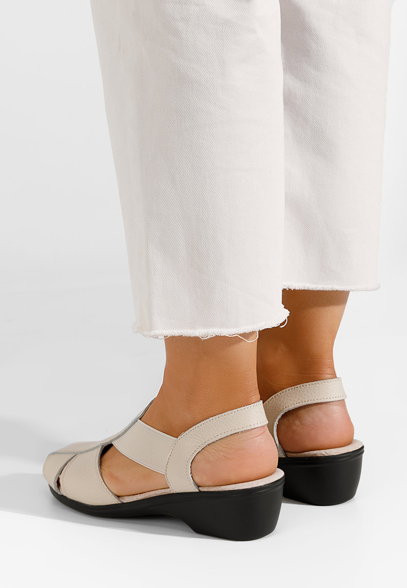 Béžové kožené sandály Melona V4