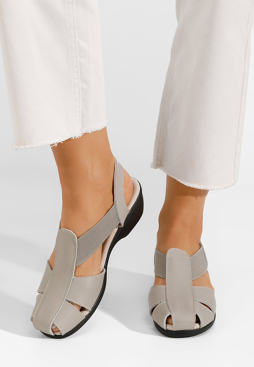 Šedé sandály na podpatku Melona V4