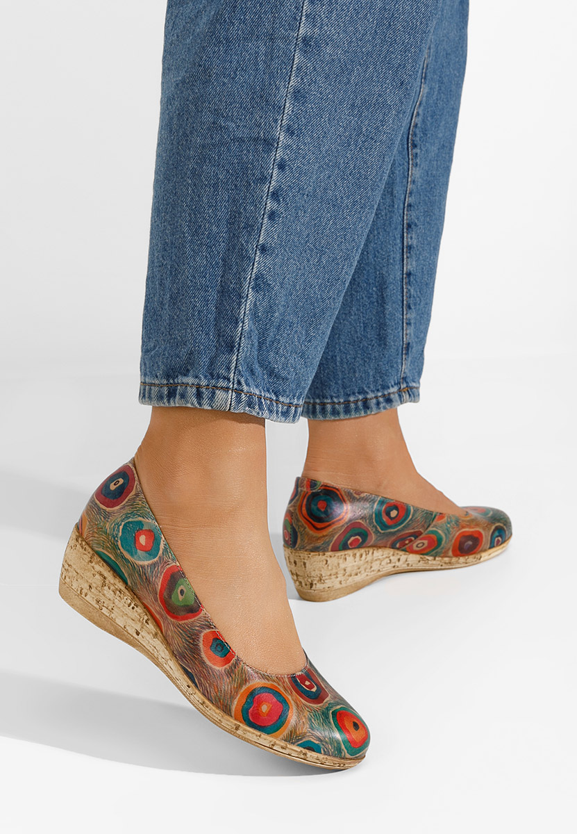 Viacfarebné lodičky na klínku Sonia V3