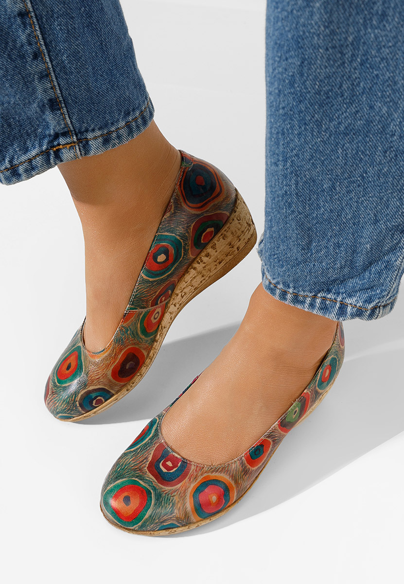 Viacfarebné lodičky na klínku Sonia V3