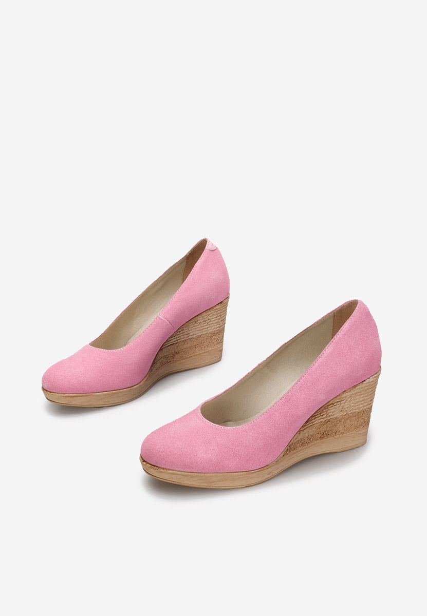 Ružové lodičky na klínku Zola V2