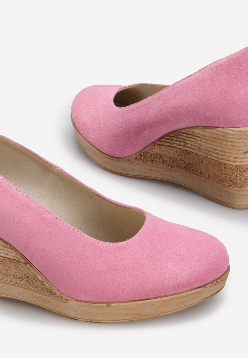 Ružové lodičky na klínku Zola V2