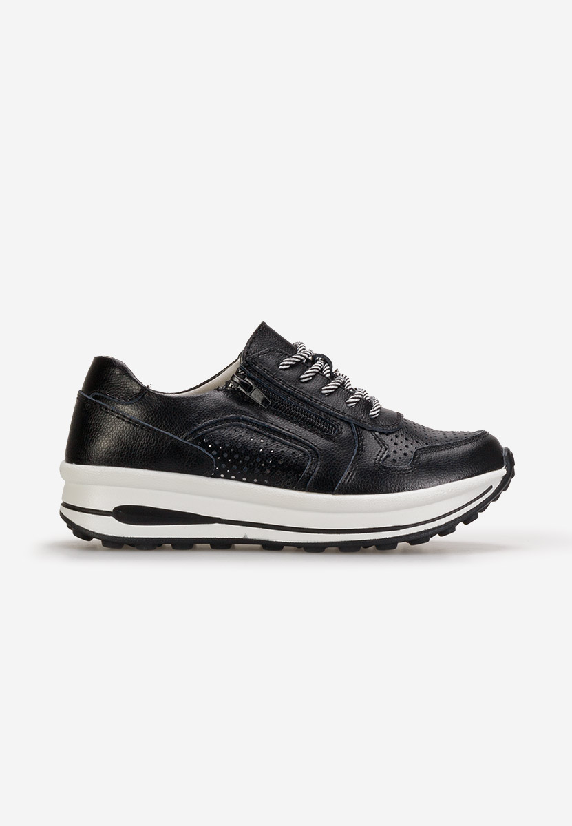 Černé kožené dámské sneakersy Cidra