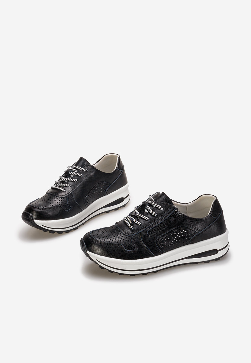 Černé kožené dámské sneakersy Cidra