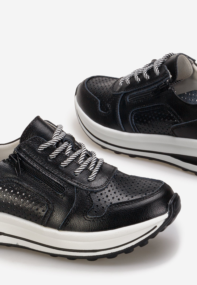 Černé kožené dámské sneakersy Cidra
