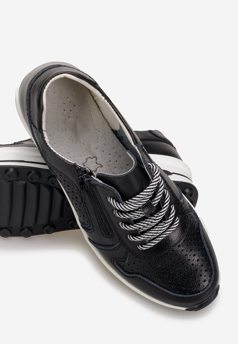 Černé kožené dámské sneakersy Cidra