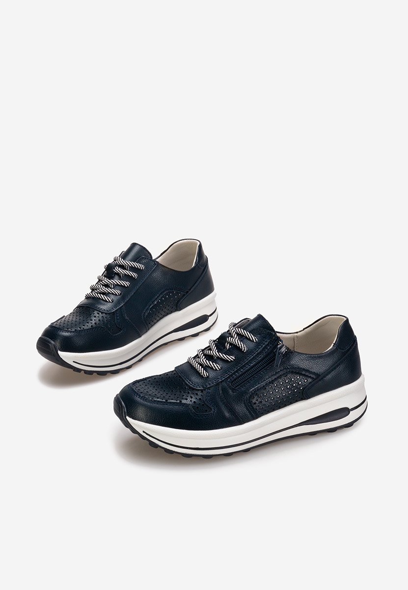 Tmavě modré kožené dámské sneakersy Cidra
