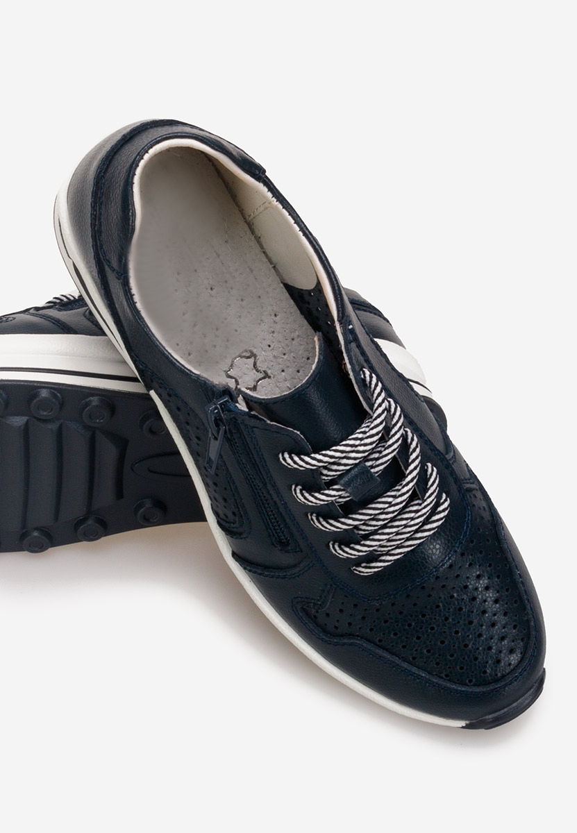 Tmavě modré kožené dámské sneakersy Cidra