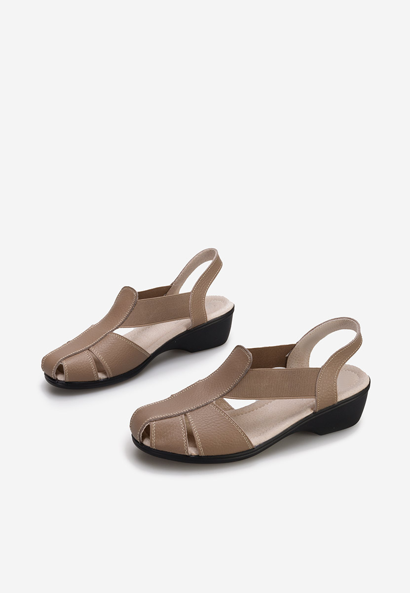 Khaki sandály na podpatku Melona V4