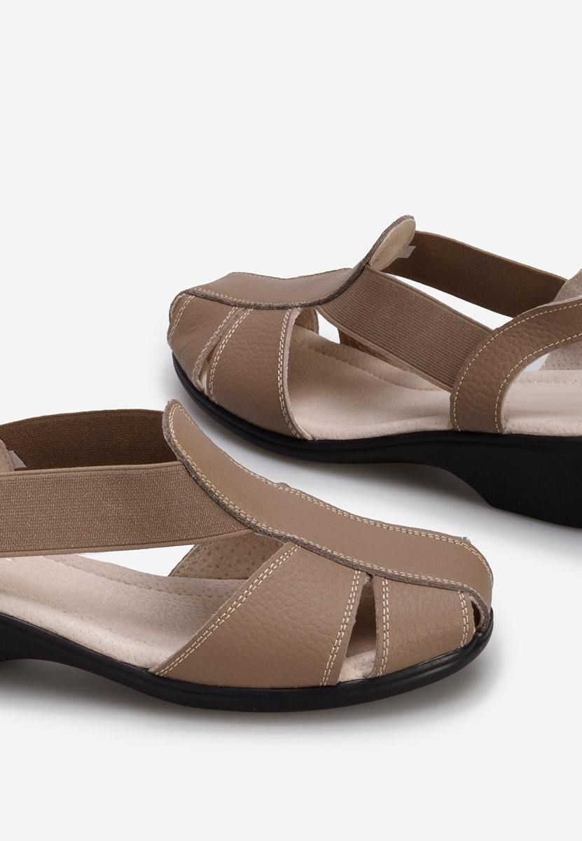 Khaki sandály na podpatku Melona V4