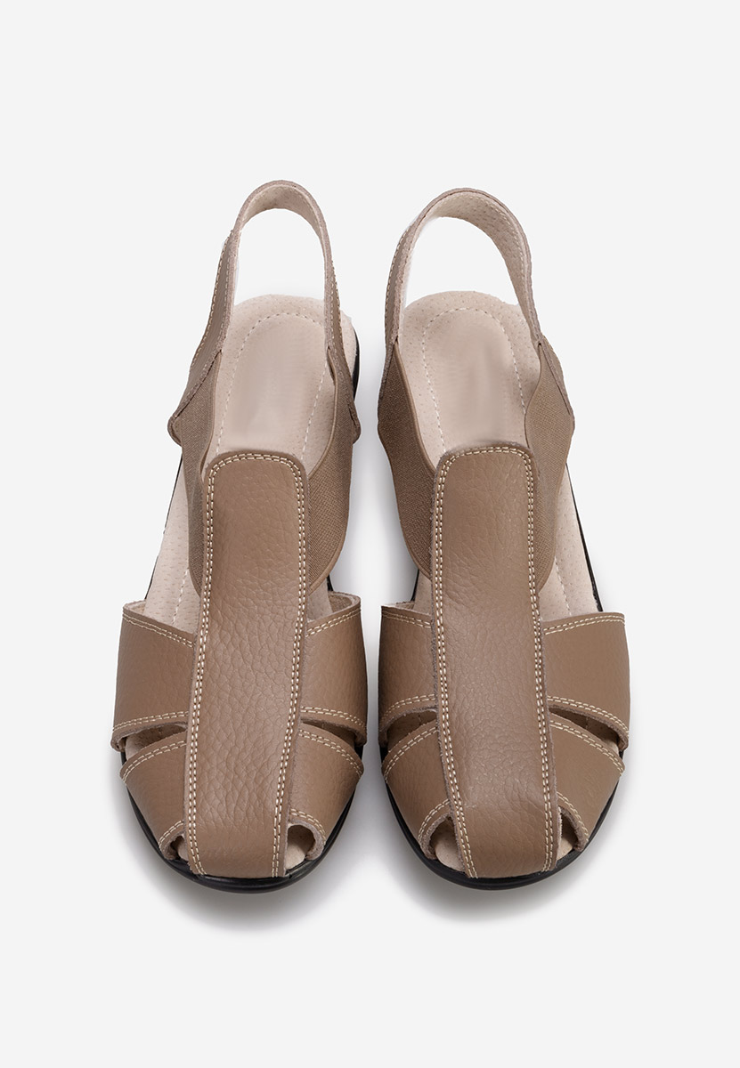 Khaki sandály na podpatku Melona V4