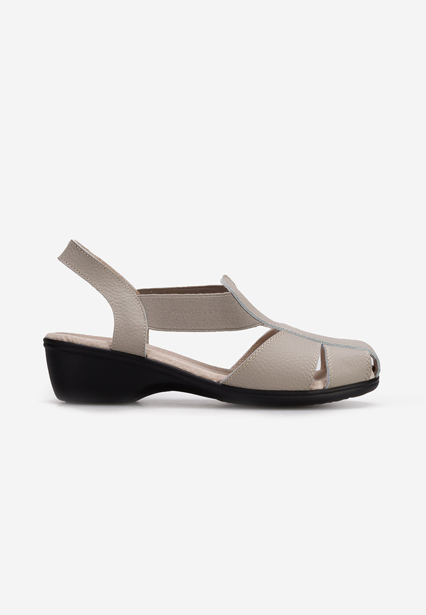 Šedé sandály na podpatku Melona V4