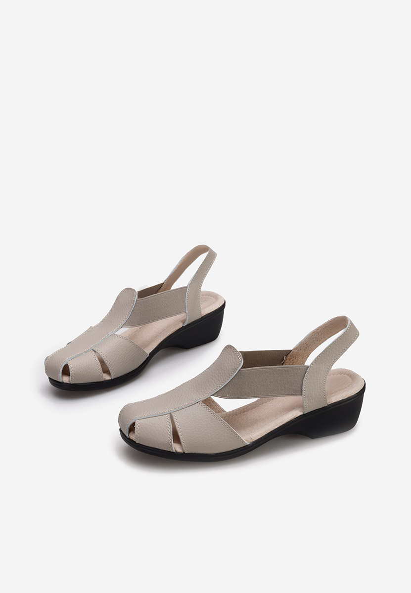 Šedé sandály na podpatku Melona V4