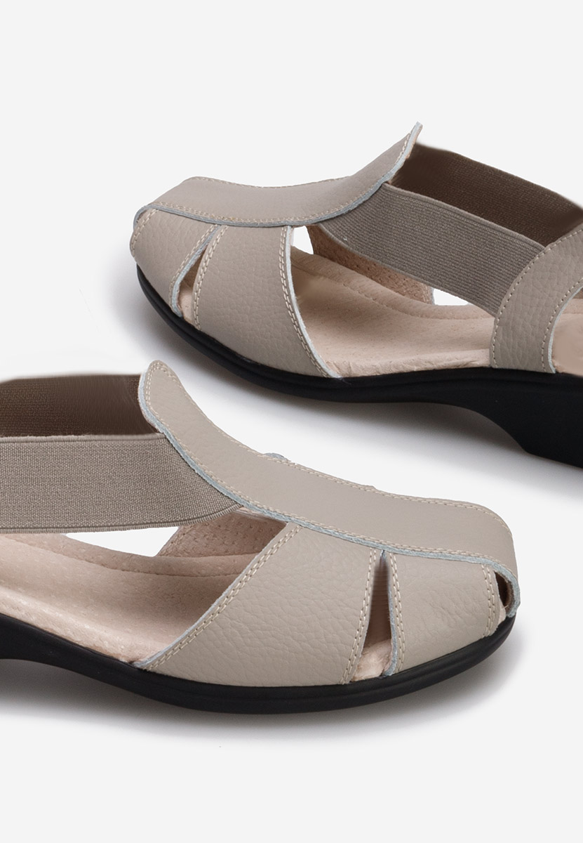 Šedé sandály na podpatku Melona V4