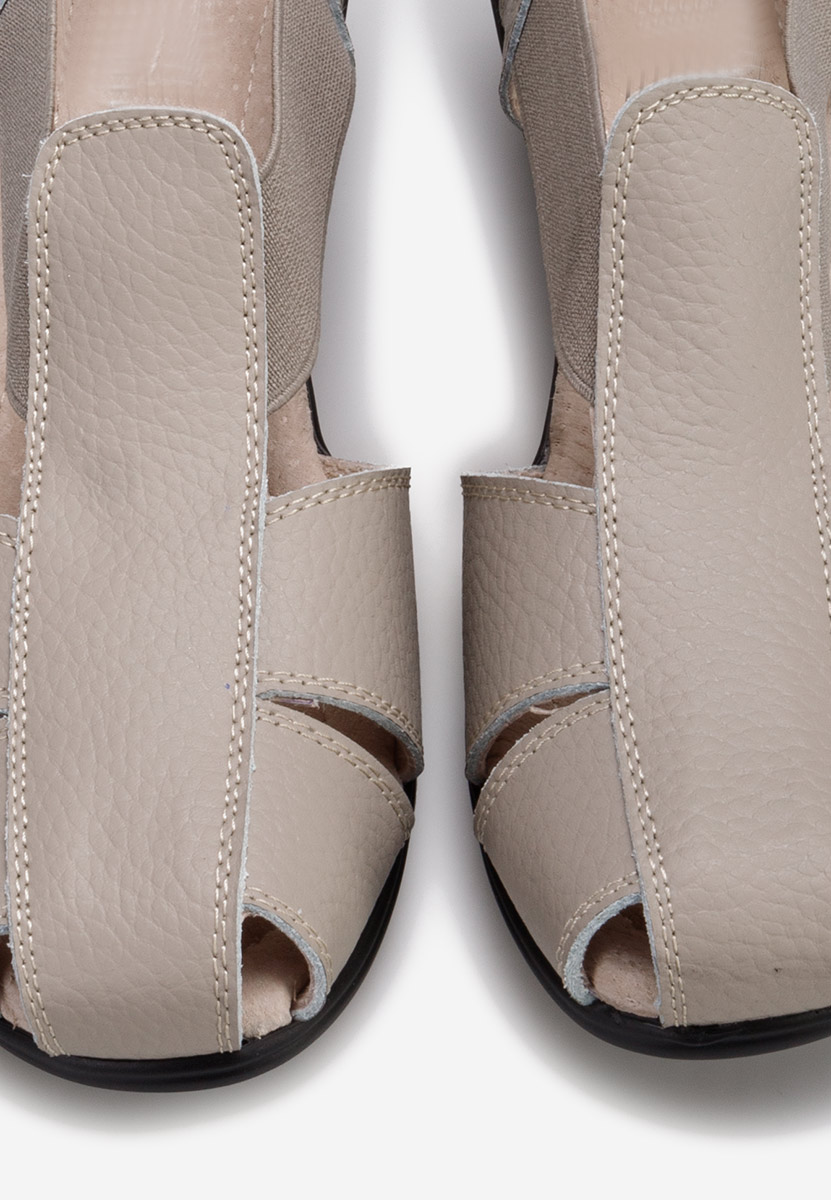 Šedé sandály na podpatku Melona V4