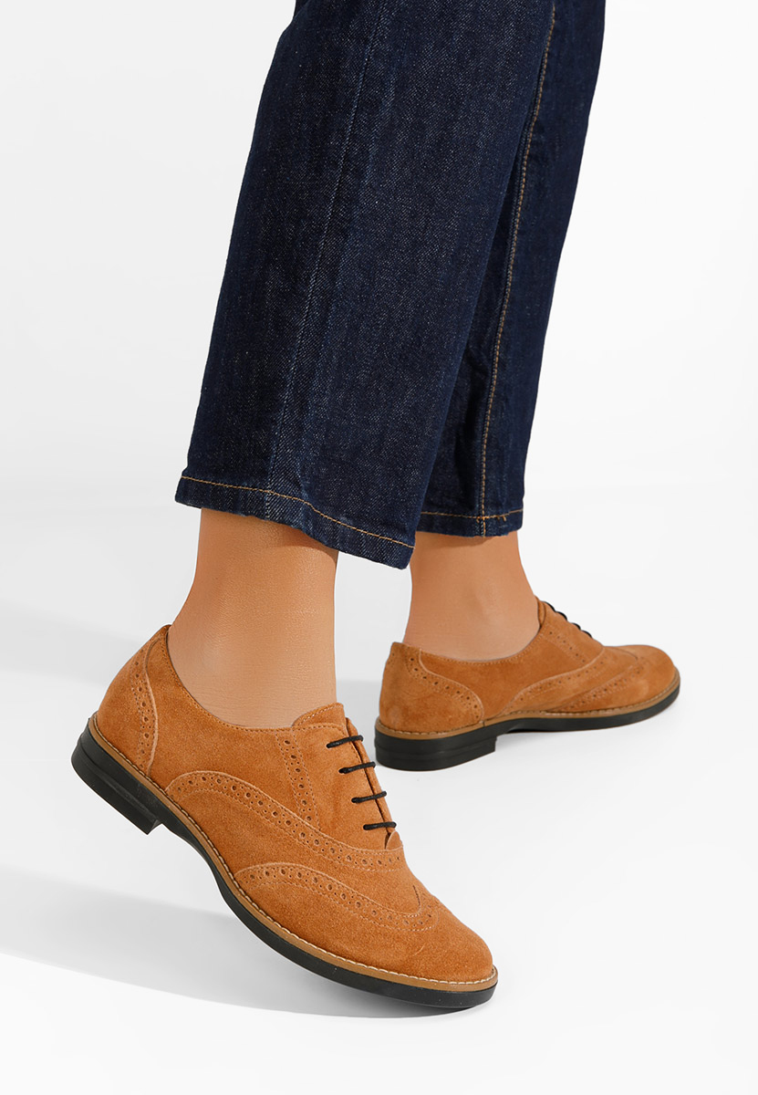 Camelové dámské brogue obuv Emily