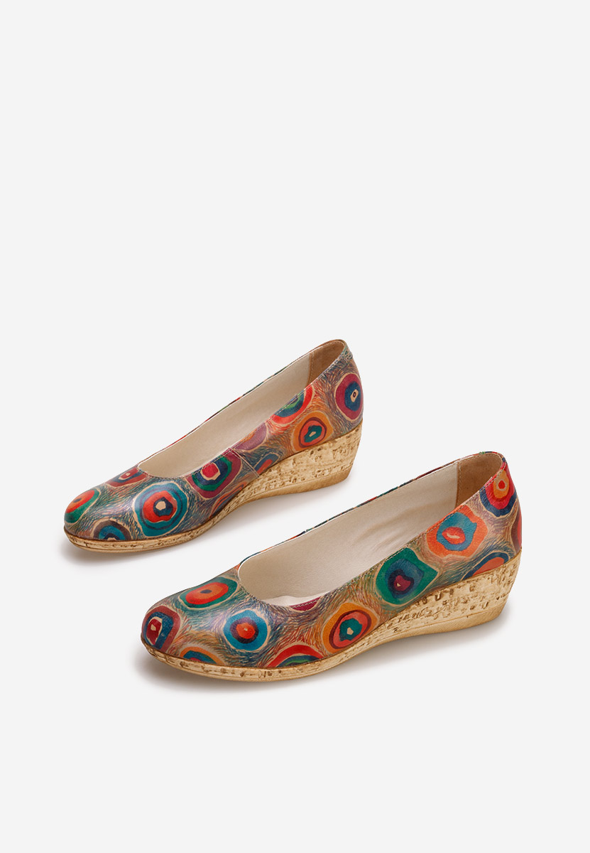 Viacfarebné lodičky na klínku Sonia V3