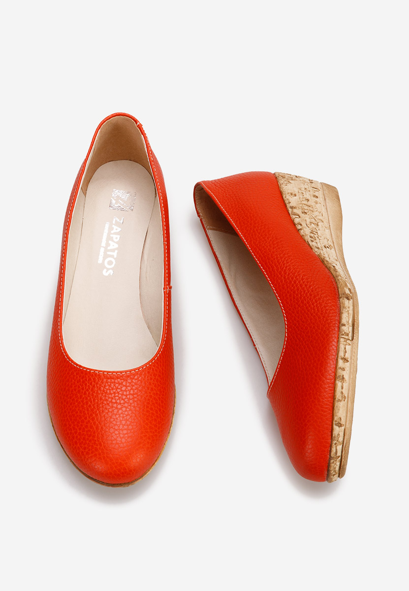 Oranžové lodičky na klínku Sonia V3