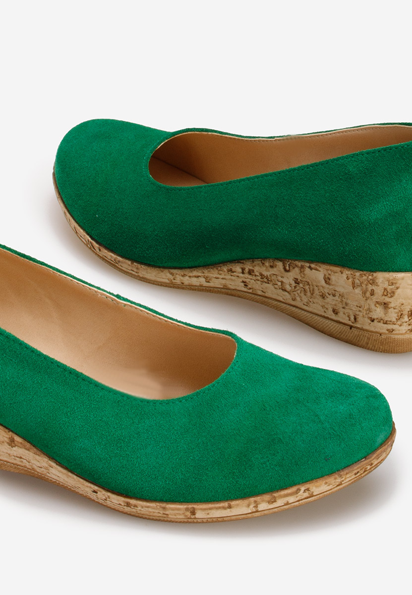 Zelené lodičky na klínku Sonia