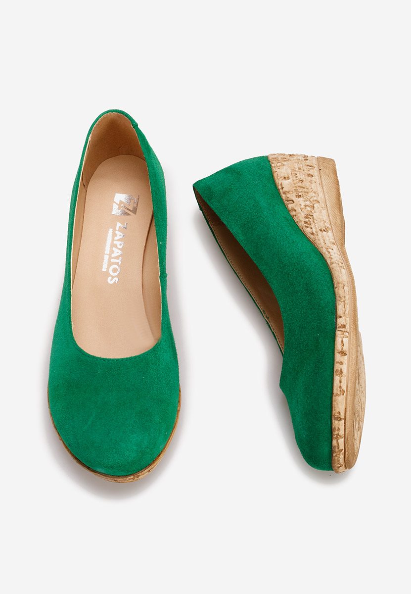 Zelené lodičky na klínku Sonia