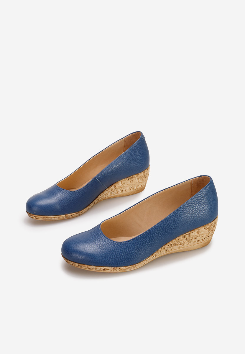 Tmavě modré lodičky na klínku Sonia V3