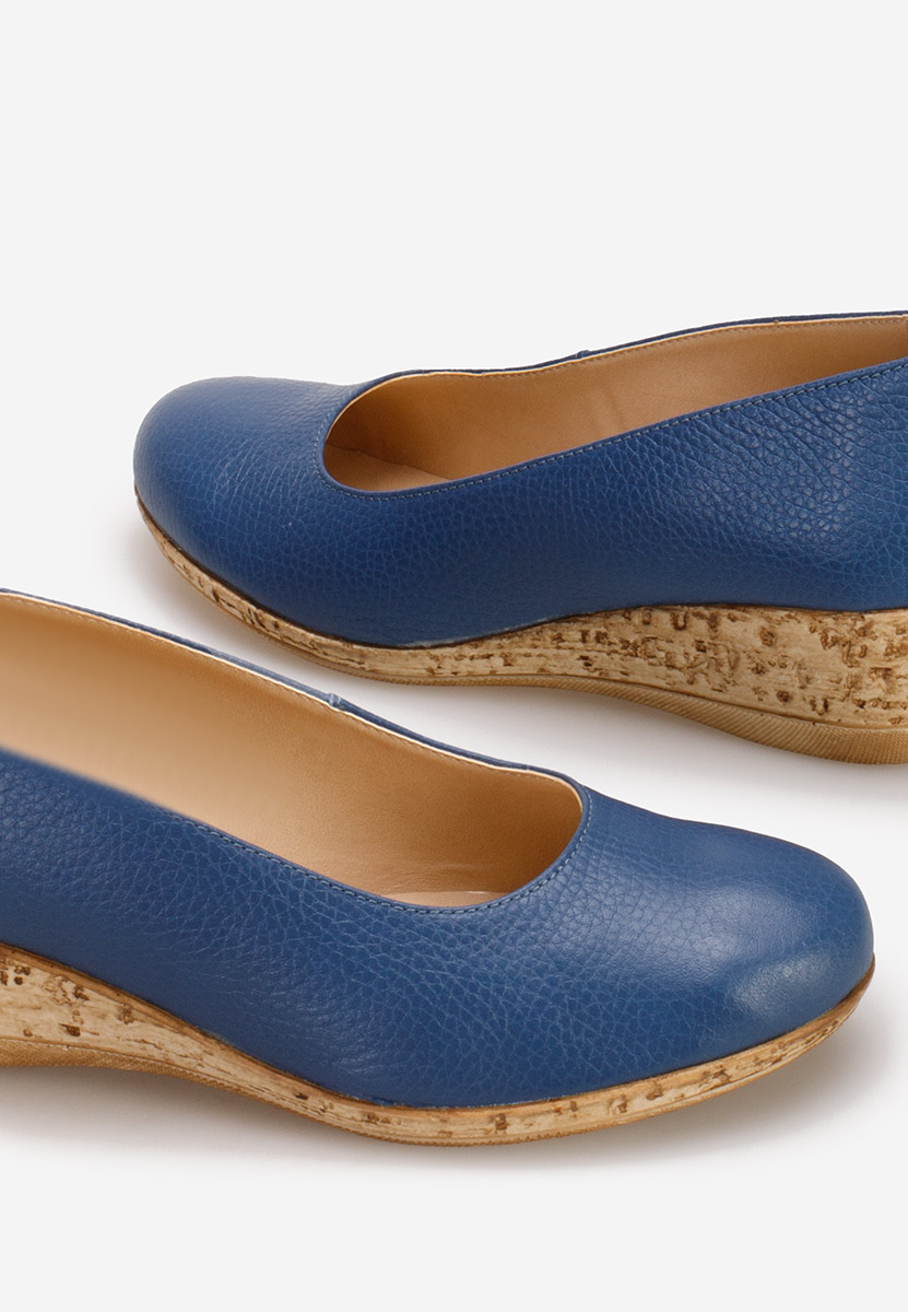 Tmavě modré lodičky na klínku Sonia V3