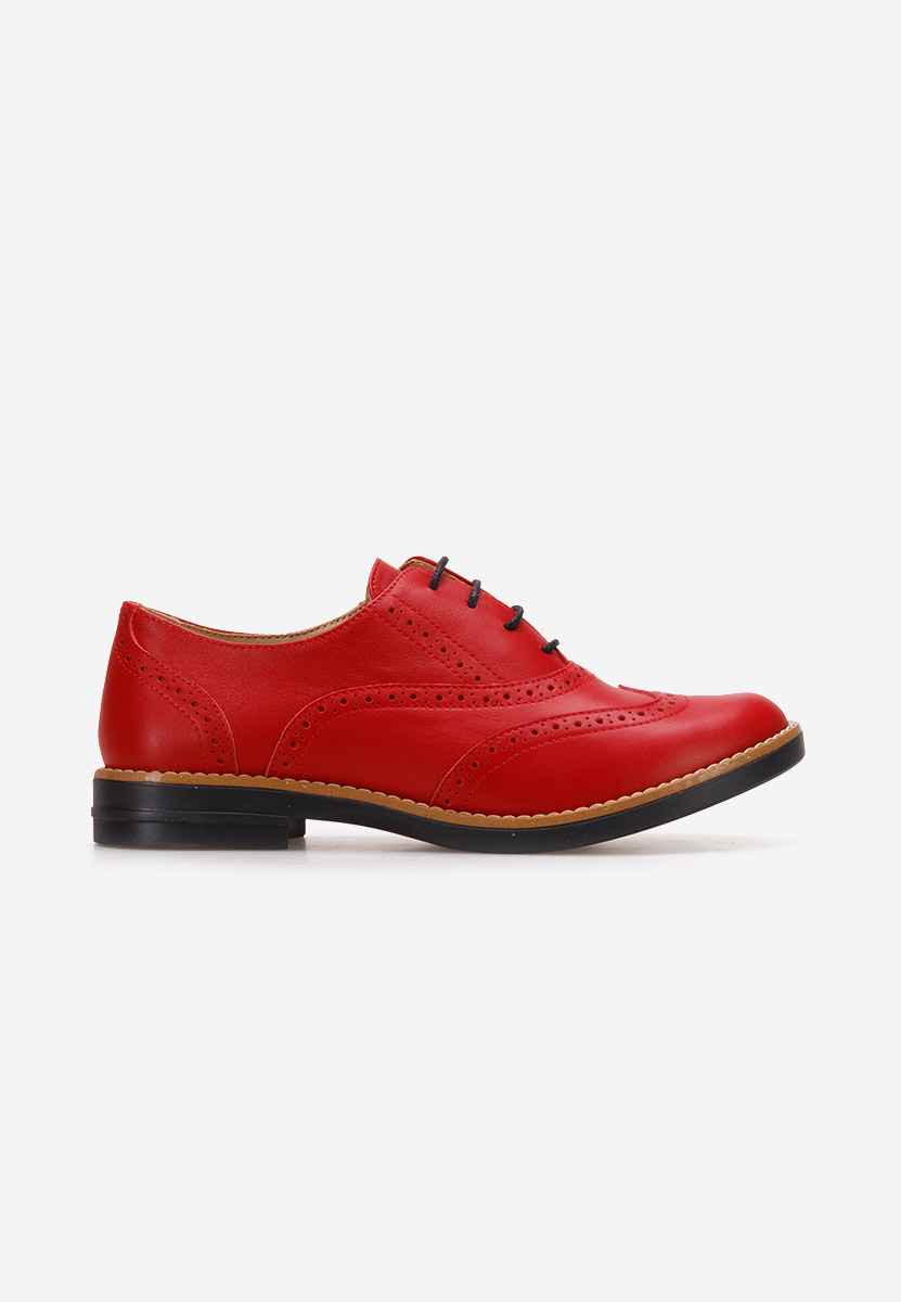 Červené dámské brogue obuv Emily