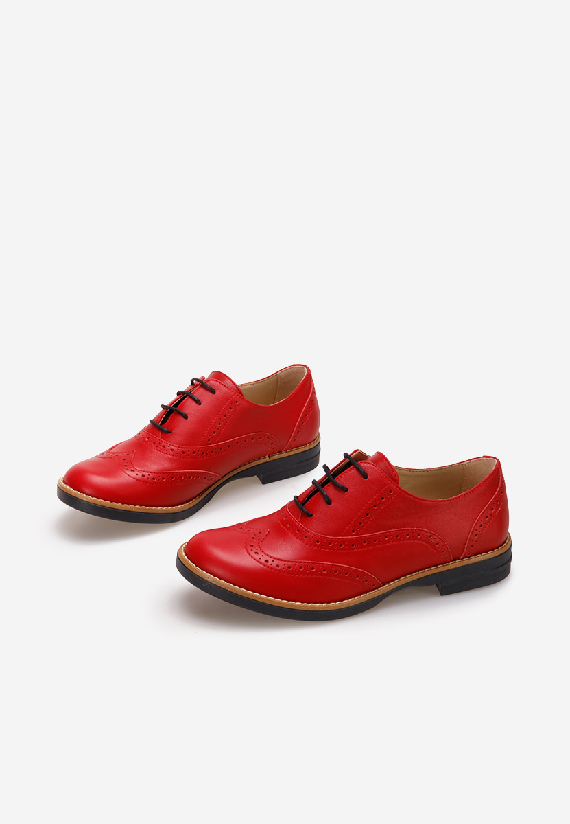 Červené dámské brogue obuv Emily