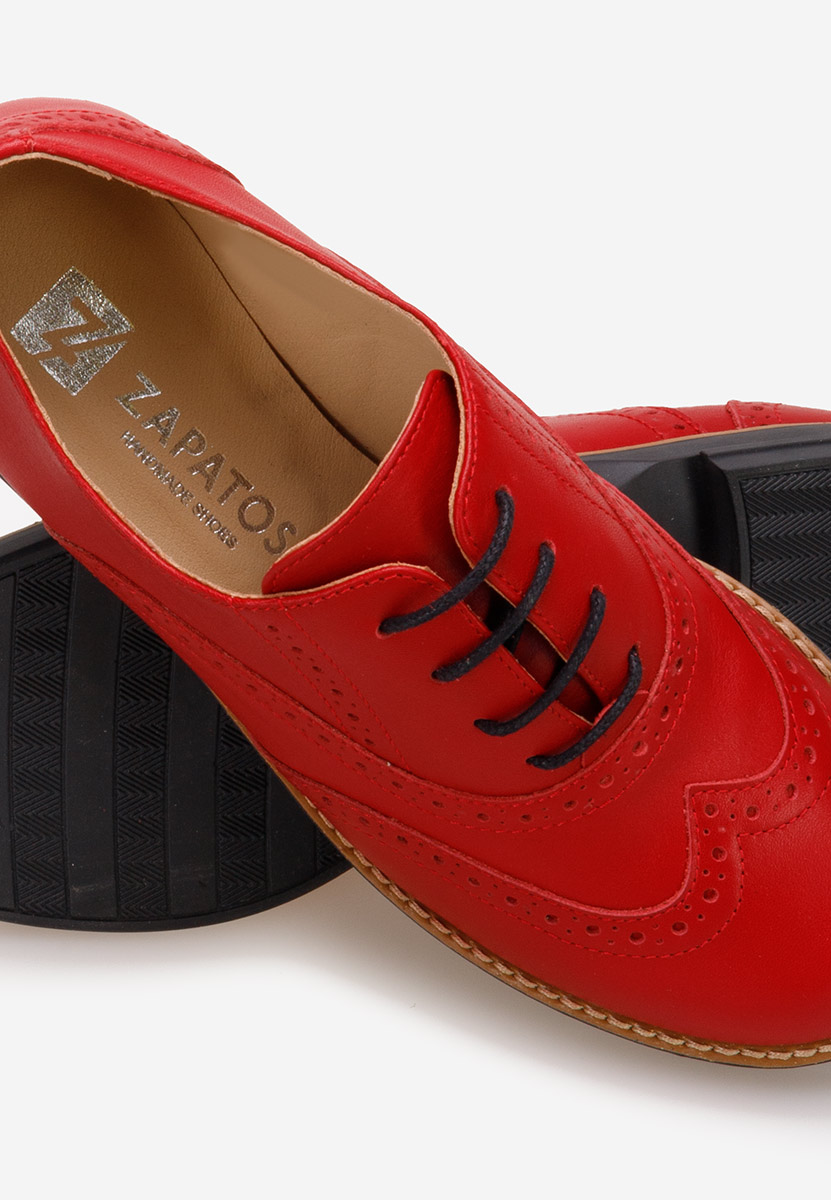 Červené dámské brogue obuv Emily