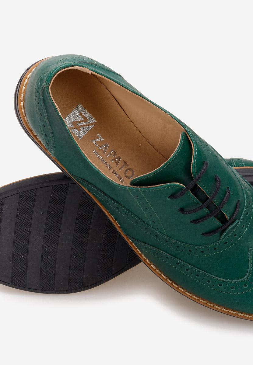 Zelené dámské brogue obuv Emily