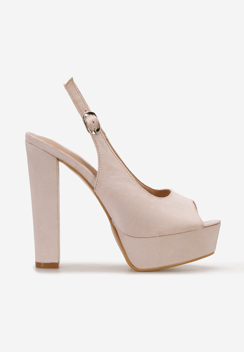 Béžové sandály na podpatku Arabia