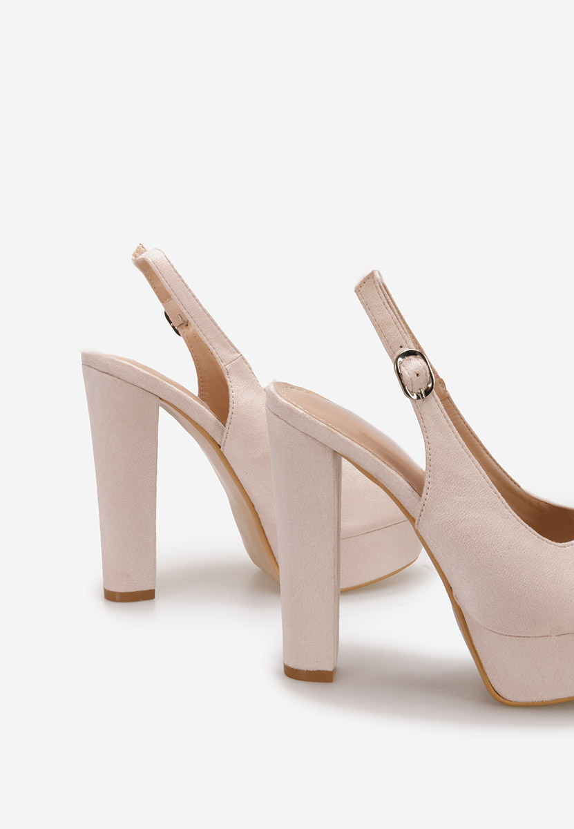 Béžové sandály na podpatku Arabia