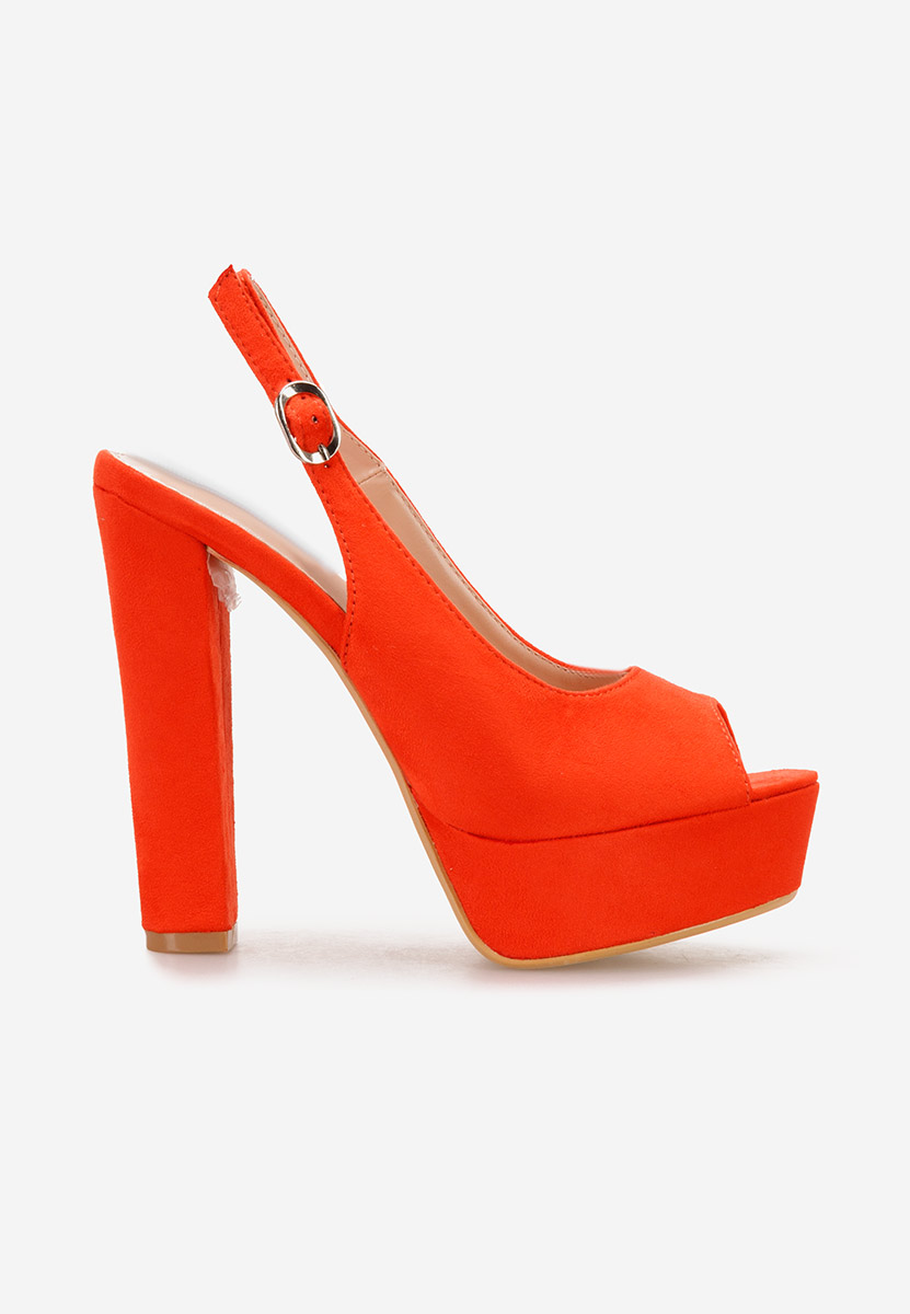 Oranžové sandály na vysokém podpatku Arabia