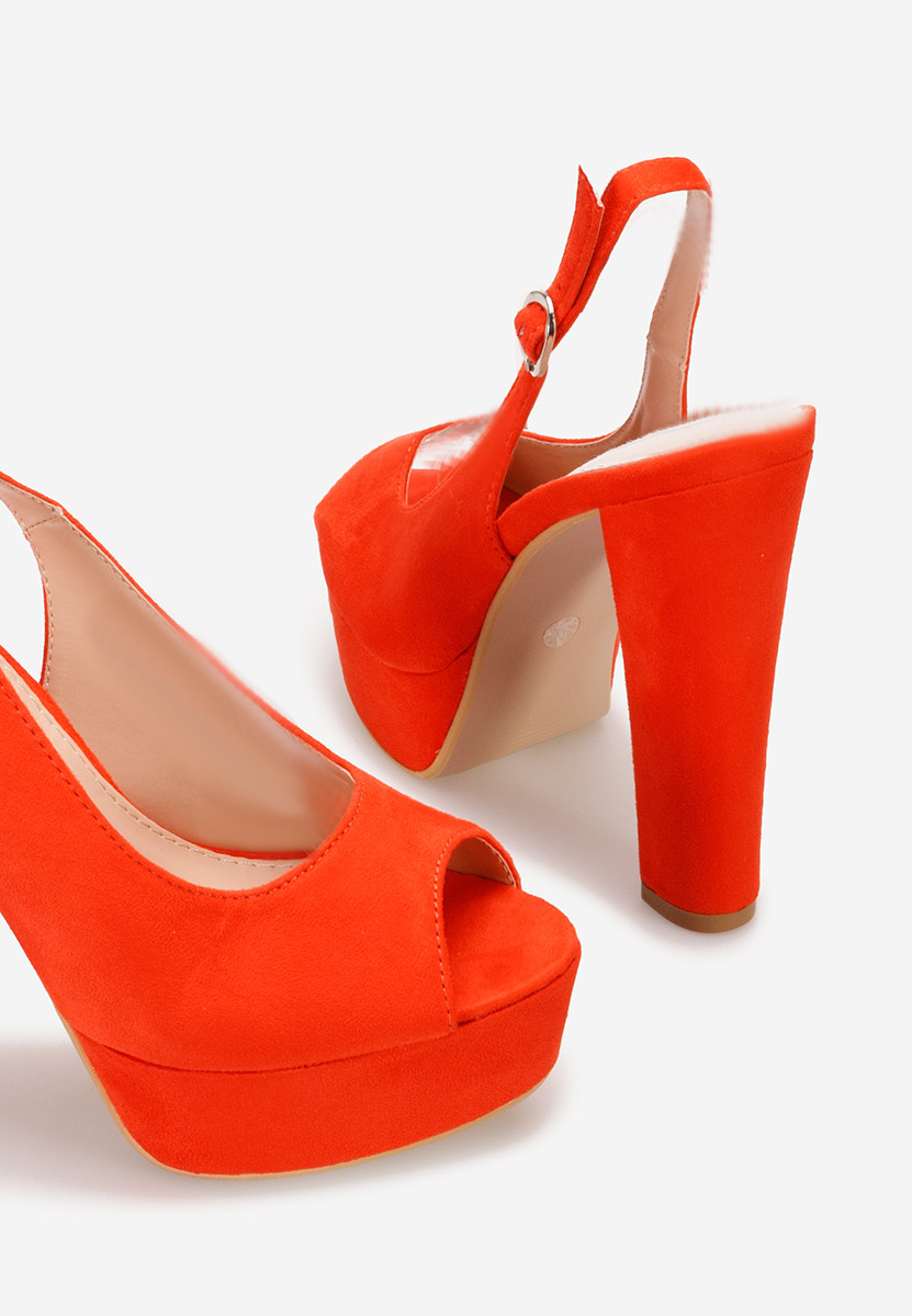 Oranžové sandály na vysokém podpatku Arabia