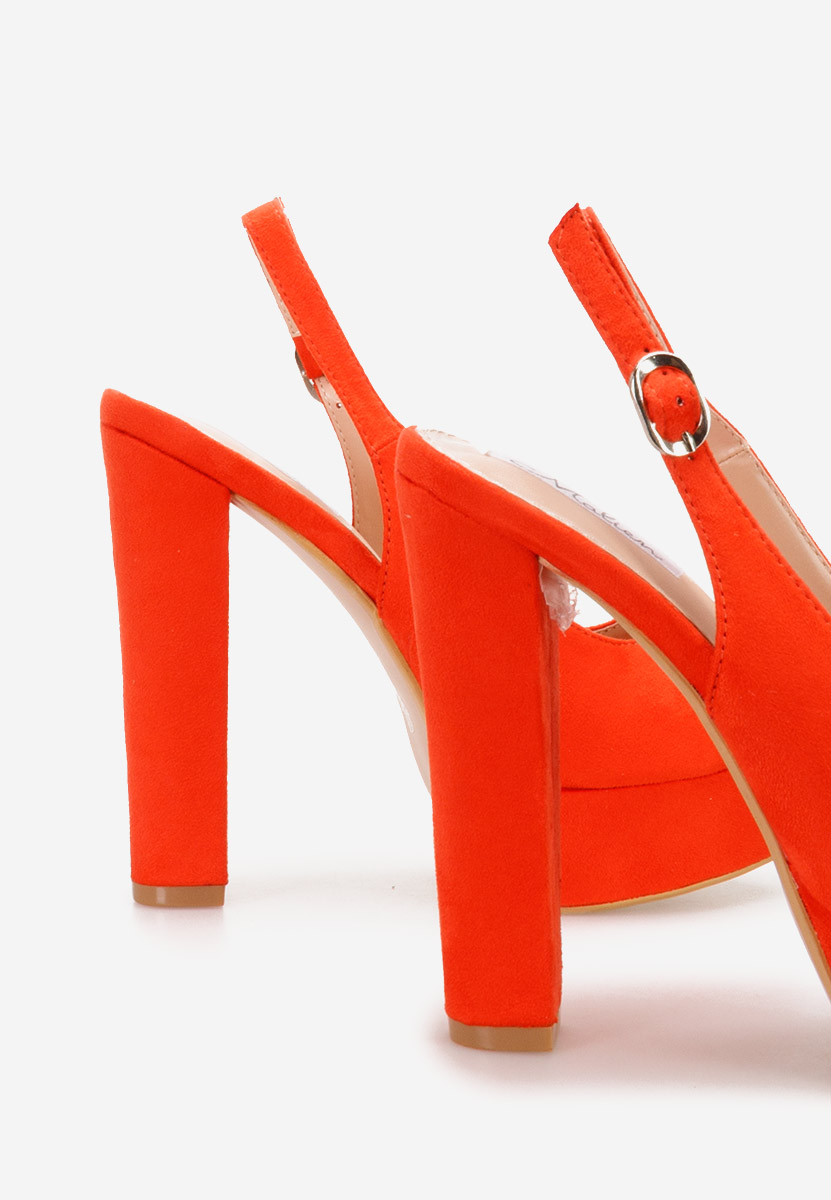 Oranžové sandály na vysokém podpatku Arabia