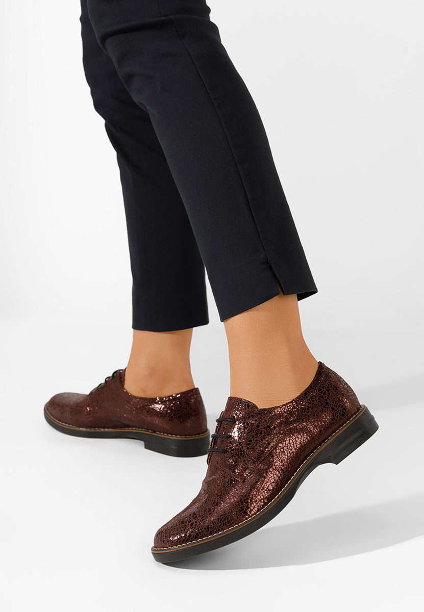 Bordové kožené derby dámske Otivera V15