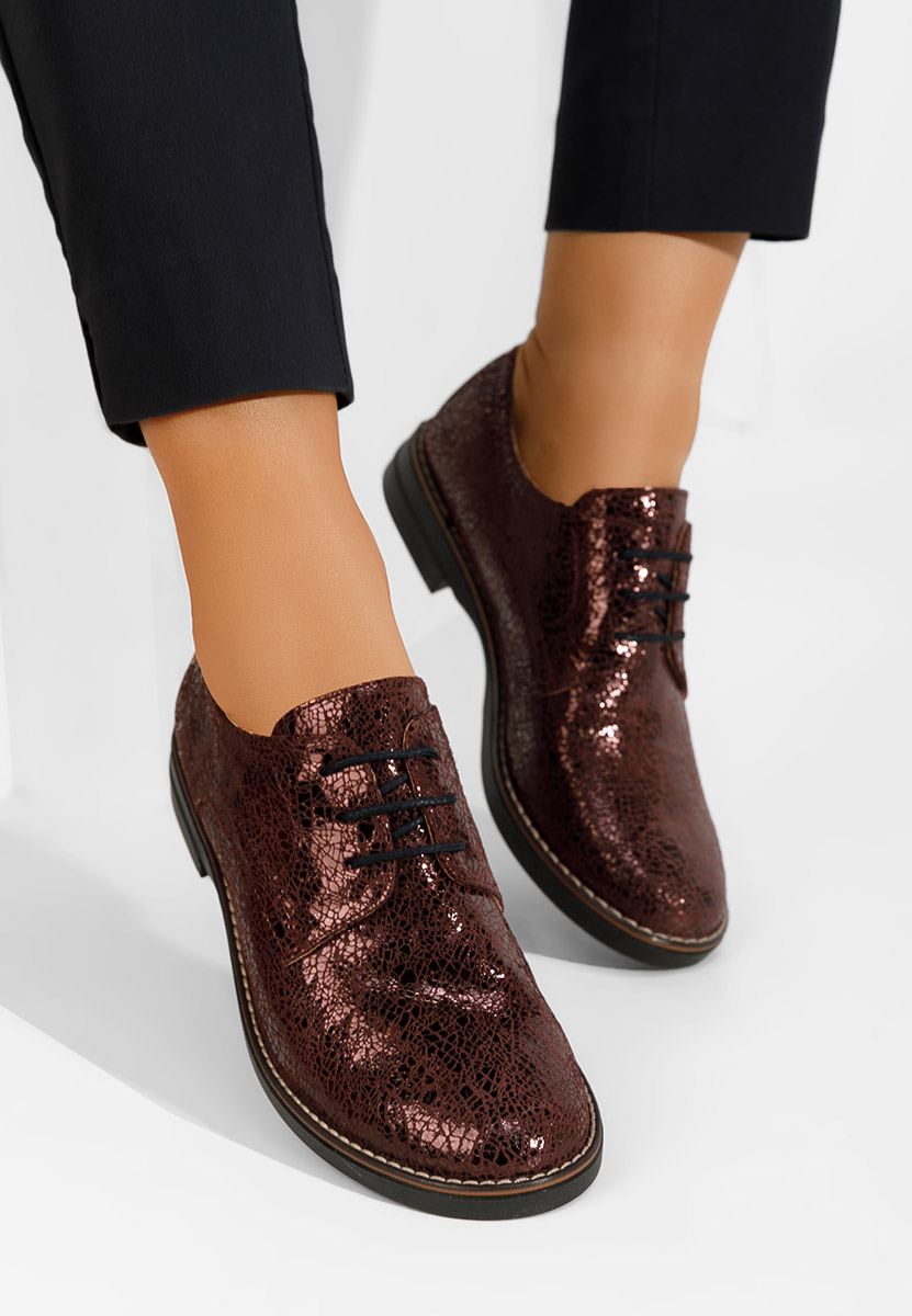 Bordové kožené derby dámske Otivera V15