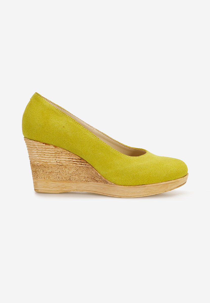 Žlutá lodičky na klínku Zola V3