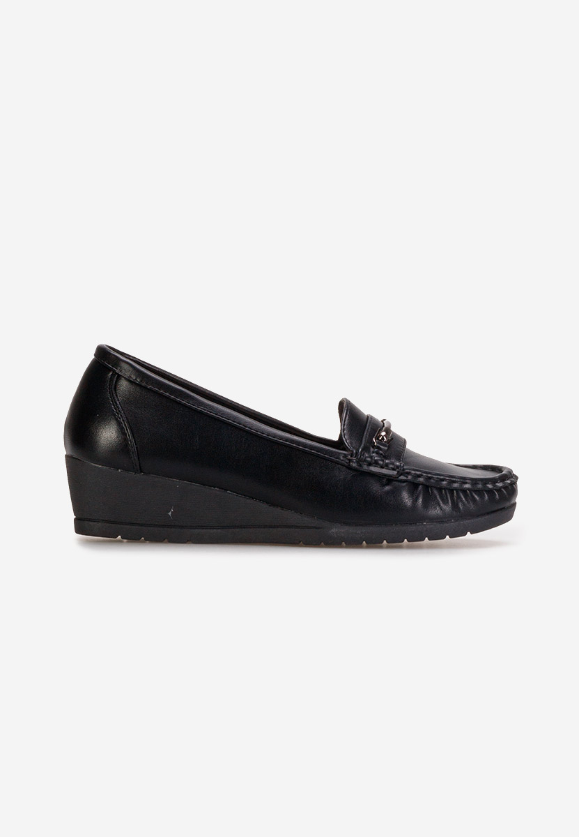 Černé mokasíny na klínku Norasea