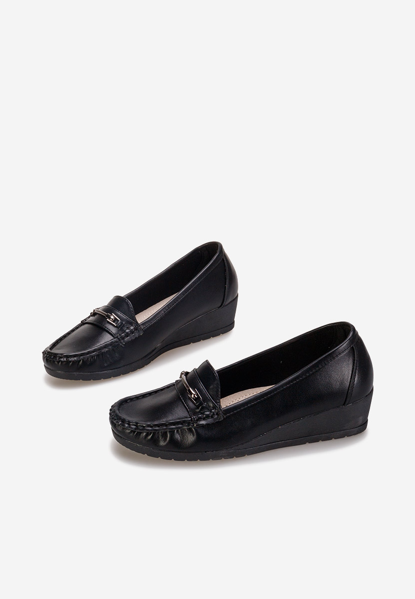 Černé mokasíny na klínku Norasea