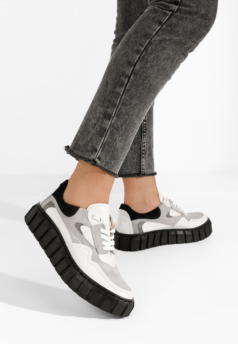 Bílé kožené dámské sneakersy Caera